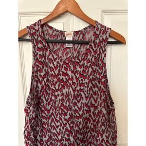 TEN-SIXTY SHERMAN Leopard Print Split Back Tank Sz M
